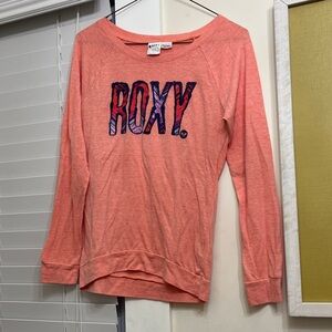 Roxy Peach Long Sleeve Tee with Logo
